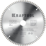 Диск пильный по алюминию KRAFTOOL Multi Material, 250 х 30 мм, 80Т