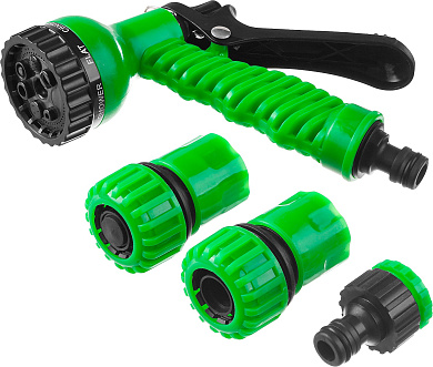 Набор поливочный РОСТОК НП-34 пистолет с 7 режимами, комплект соединительный 3/4