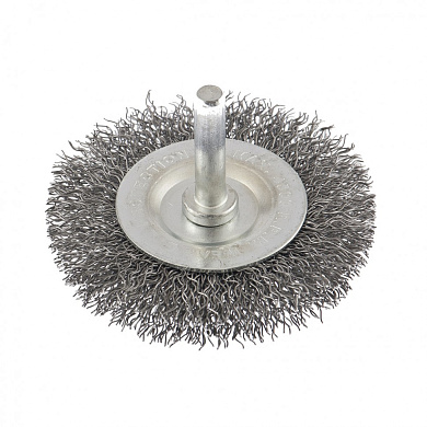Щетка для дрели, 60 мм, плоская со шпилькой, витая проволока 0,3мм// Сибртех