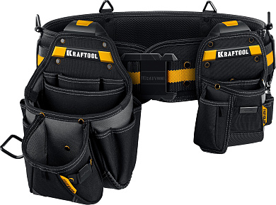 Пояс монтажника KRAFTOOL KBS-3 в комплекте: пояс монтажника, большая сумка, малая сумка