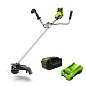 Триммер аккумуляторный Greenworks GD40BCB, 40V, 40 см, бесщеточный, с 1хАКБ 5Ач и ЗУ (2105707UG)