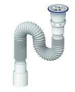 Сифон гофрированный 800мм с прикручивающимся выпуском 1 1/2 д.40