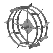 Грунтозацеп вал 30 мм. 445/180 мм. длина втулки 85 мм. 3 обода