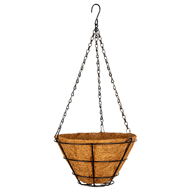 Кашпо подвесное с вкладышем из коковиты, конус, диаметр 25 см// Palisad