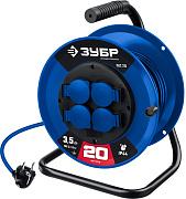 Силовой удлинитель на катушке ЗУБР ПВС 315 ПВС 3х1.5 20м 3500Вт IP44