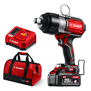 Бесщеточный ударный гайковерт ЗУБР 20 В, 1000 Н·м, 1 АКБ LMS (4 А·ч)