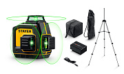 Зеленый лазерный нивелир STAYER SL-3D #3, 50м, точн. +/-0,5 мм/м