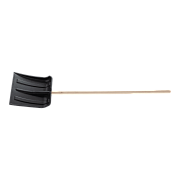 Лопата для уборки снега пластиковая, без планки, 350х350х1445 мм, дерев. черенок// Произведено в РФ