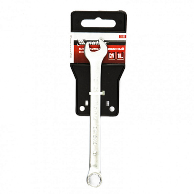 Ключ комбинированный, 10 мм, CrV, матовый хром// Matrix