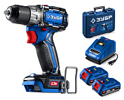 Дрель-шуруповерт ЗУБР КОМПАКТ #2 20 В, 50 Н·м, 2 АКБ LMS (2 А·ч)