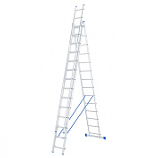 Лестница, 3 х 11 ступеней, алюминиевая, трехсекционная Сибртех