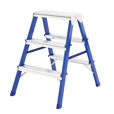 Стремянка двусторонняя 4 ступени, стальная, Россия, Сибртех