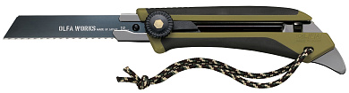 Универсальный нож со сменным серрейторным лезвием для сложных материалов OLFA WORKS FK1 FIELD KNIFE
