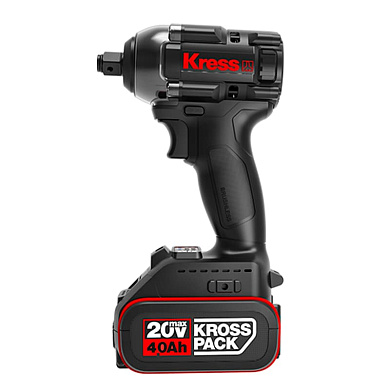 Гайковерт аккумуляторный ударный бесщеточный KRESS KU272.2, 20В, 400Нм, 4Ач х2, Зу 2А, кейс