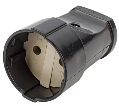 Розетка каб 10А 250В черная TDM SQ1806-0130*