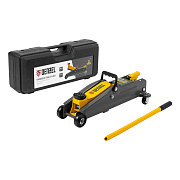 Домкрат гидравлический подкатной, 2 т, 135-385 мм, в пласт. кейсе// Denzel