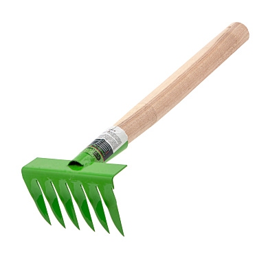 Грабли витые 6-зубые, 120х365 мм, стальные, деревянная рукоятка, АГРОНОМ, Россия// Сибртех