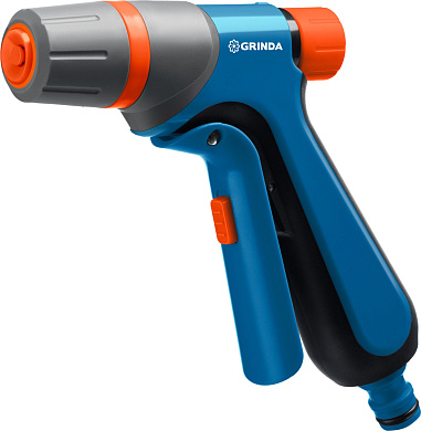 Поливочный пистолет GRINDA F-R, курок спереди, двухкомпонентный, плавная регулировка напора