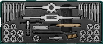 Набор метчиков и плашек с аксессуарами 40 предметов (ложемент) Jonnesway