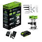 Фрезер кромочный акк. Greenworks G24RO, 24V, б/щет, 10000-30000, 6/6,35/8 мм, ход 20 мм,1х2Ач,ЗУ